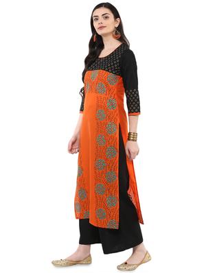 block printed straight kurta - 16245584 - Standard Image - 2