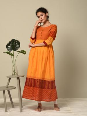 paisley printed a-line kurta - 16245872 - Standard Image - 2