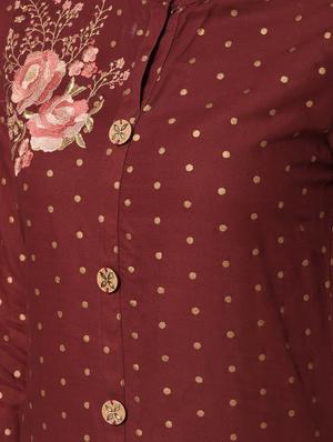 floral embroidered straight kurta - 16245916 - Standard Image - 5
