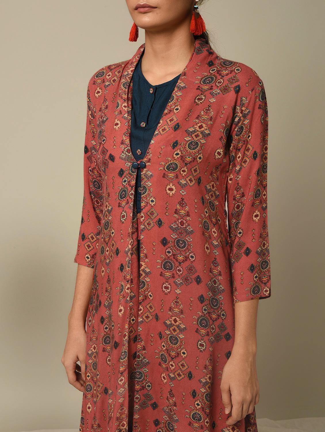 Printed layered kurta - 16245923 - Zoom Image - 5