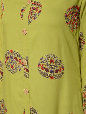 ethnic motifs printed straight kurta - 16245950 - Standard Image - 5