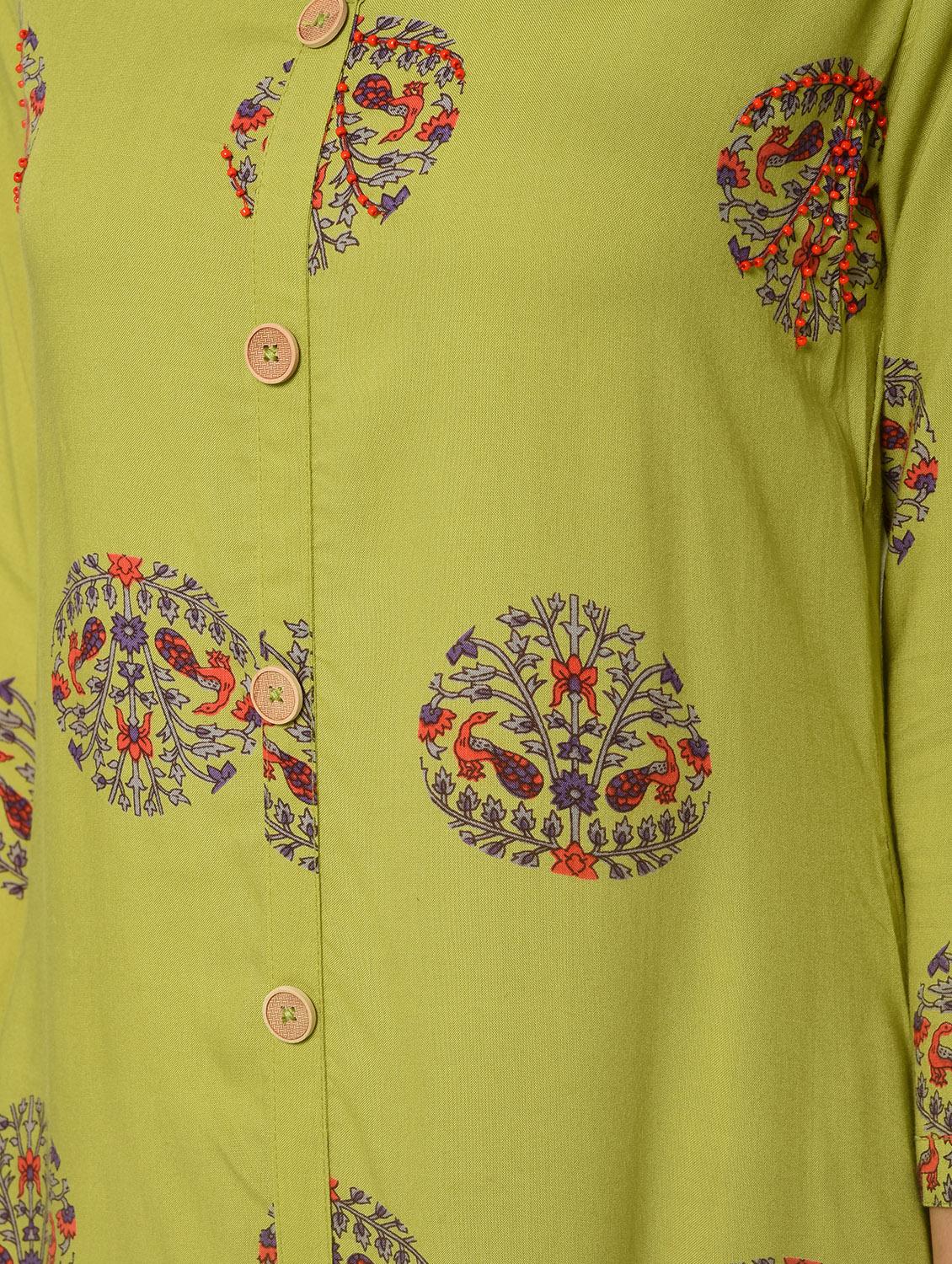 ethnic motifs printed straight kurta - 16245950 - Zoom Image - 5