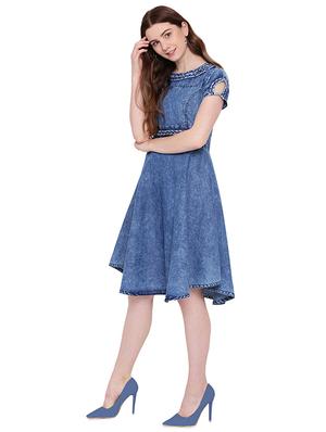 denim detailed a line dress - 16246132 - Standard Image - 2