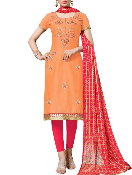 gota work unstitched suit - 16246906 - Standard Image - 1