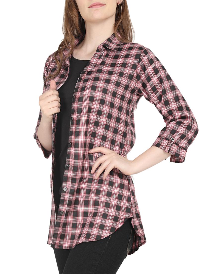 pleated back checkered shirt - 16246999 - Zoom Image - 2