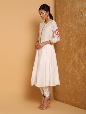 embroidered high slit kurta - 16248860 - Standard Image - 2