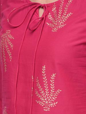 Block print straight kurta - 16249549 - Standard Image - 5