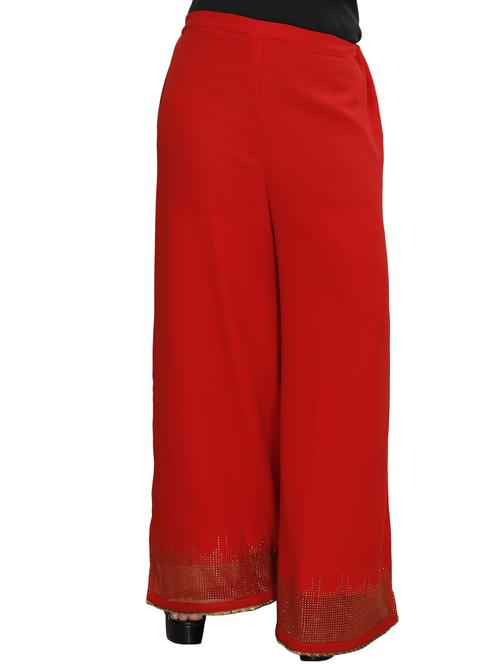 embellished flared palazzo - 16249577 - Standard Image - 1