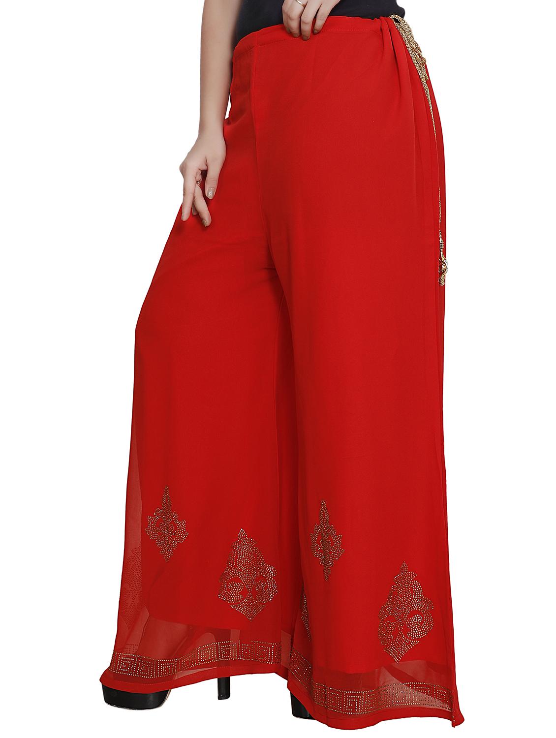 embellished flared palazzo - 16249605 - Zoom Image - 2