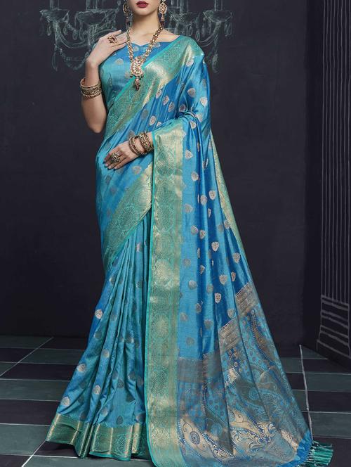 Self-design banarasi saree with blouse - 16249861 - Standard Image - 1