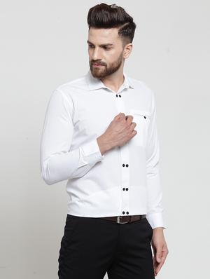 white solid casual shirt - 16250070 - Standard Image - 2