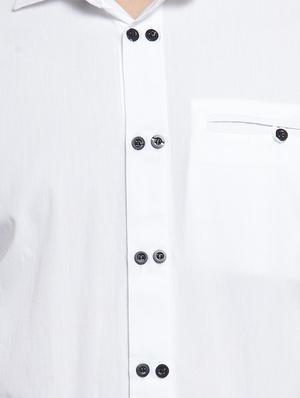 white solid casual shirt - 16250070 - Standard Image - 5