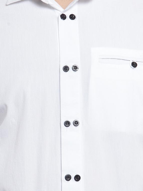 white solid casual shirt - 16250070 - Zoom Image - 5