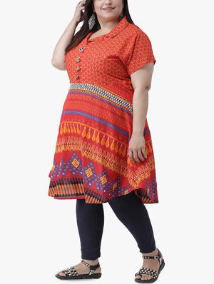geometrical printed a-line kurta - 16250240 - Standard Image - 2