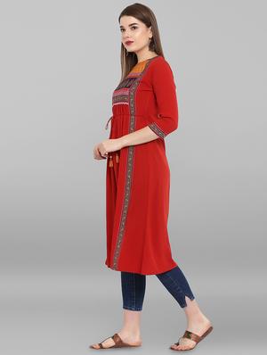 floral printed a-line kurta - 16250361 - Standard Image - 2