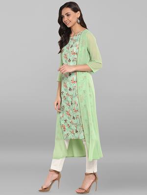 floral printed layered kurta - 16250377 - Standard Image - 2