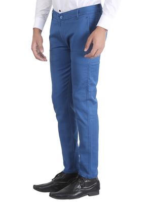 blue solid chinos - 16251415 - Standard Image - 2