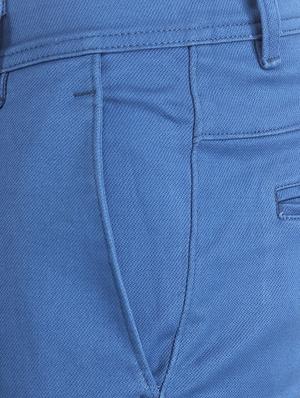 blue solid chinos - 16251415 - Standard Image - 5