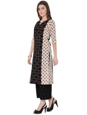 checkered printed straight kurta - 16252599 - Standard Image - 2
