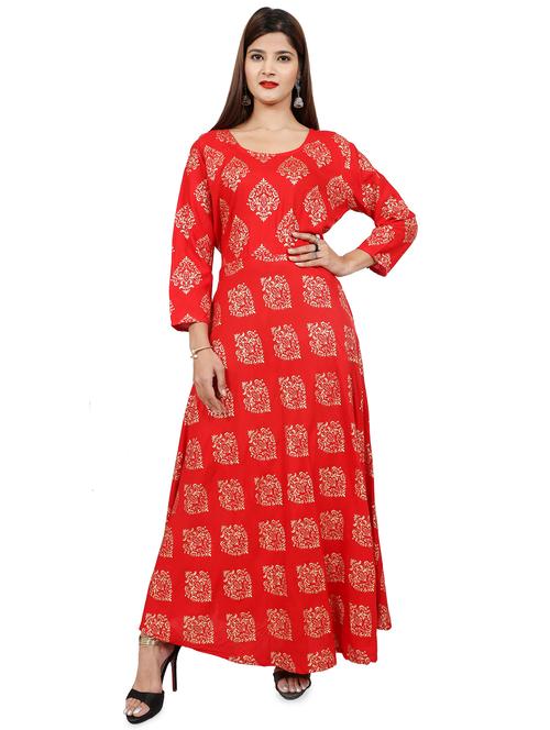 foil printed fit & flare gown - 16252849 - Standard Image - 1
