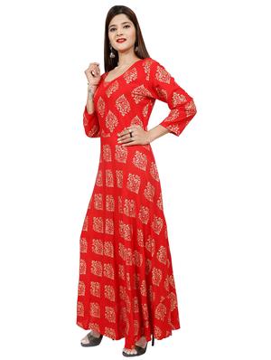 foil printed fit & flare gown - 16252849 - Standard Image - 2