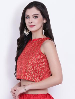 Block print printed blouse - 16252908 - Standard Image - 2