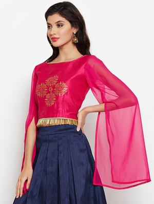 Block print printed blouse - 16252911 - Standard Image - 2