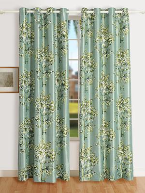 Floral Print Polyester 220 GSM Set of 2 Eyelet Door curtain - 16252994 - Standard Image - 2