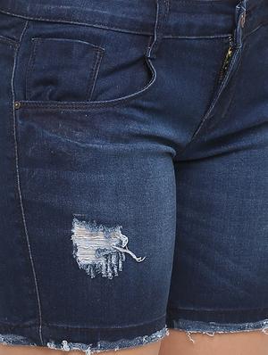 frayed hem distressed denim shorts - 16253374 - Standard Image - 5