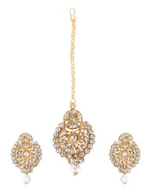 gold brass maang teeka - 16253448 - Standard Image - 2