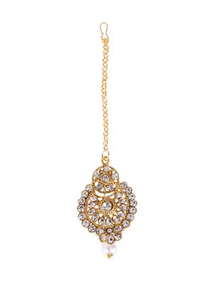 gold brass maang teeka - 16253448 - Standard Image - 5