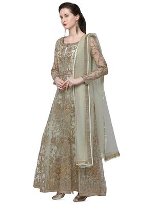 zari embellished unstitched anarkali suit - 16253491 - Standard Image - 2