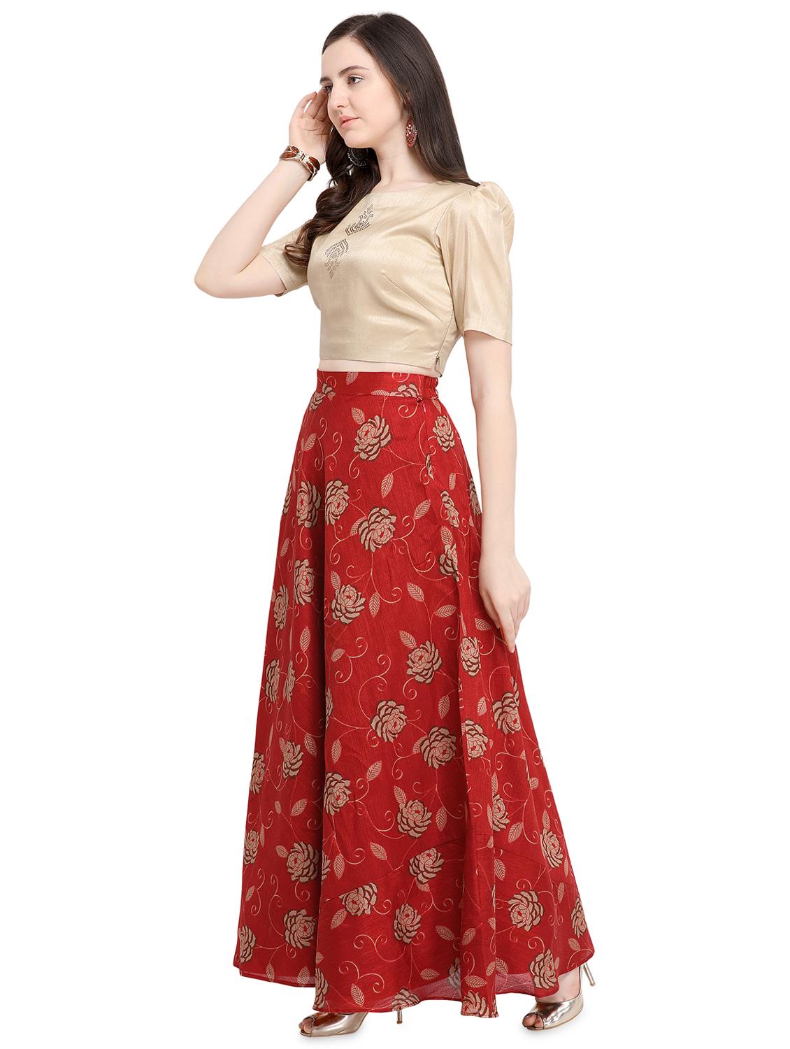 floral motif flared lehenga - 16254750 - Zoom Image - 2