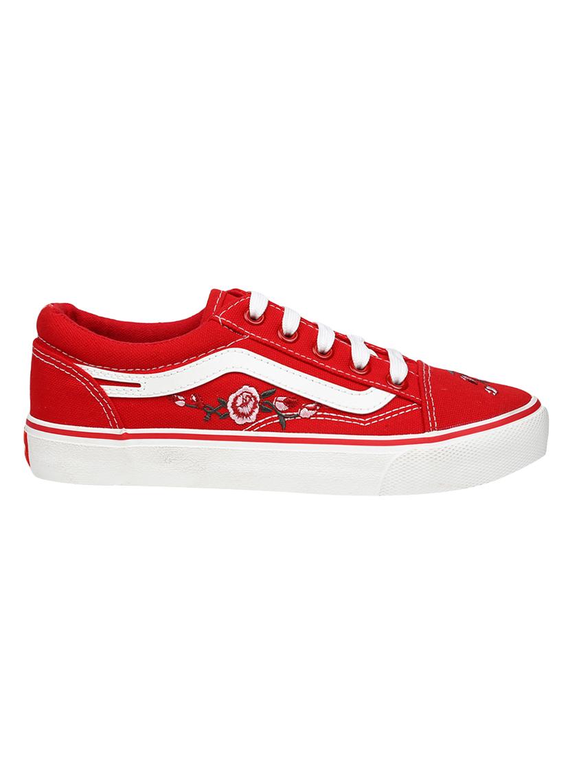 red lace-up sneakers - 16255132 - Zoom Image - 2