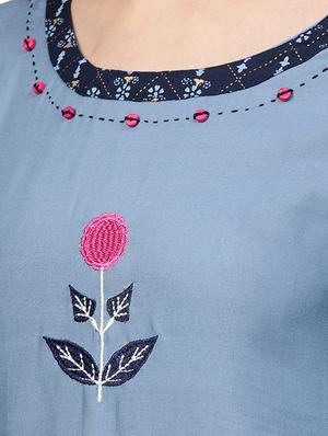 embroidered kurta with sharara set - 16256370 - Standard Image - 5