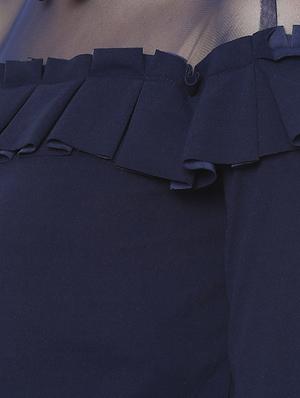sheer panel ruffle detail top - 16256438 - Standard Image - 5