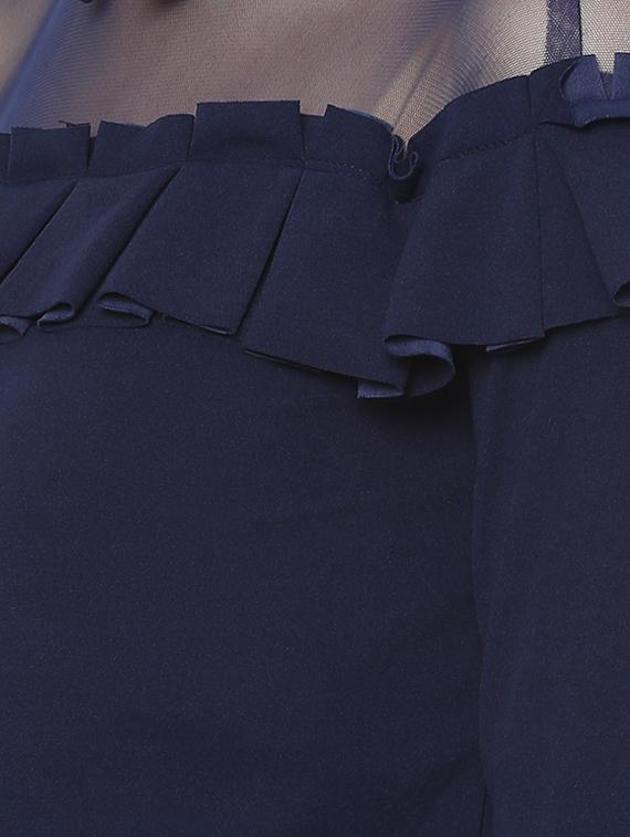 sheer panel ruffle detail top - 16256438 - Zoom Image - 5