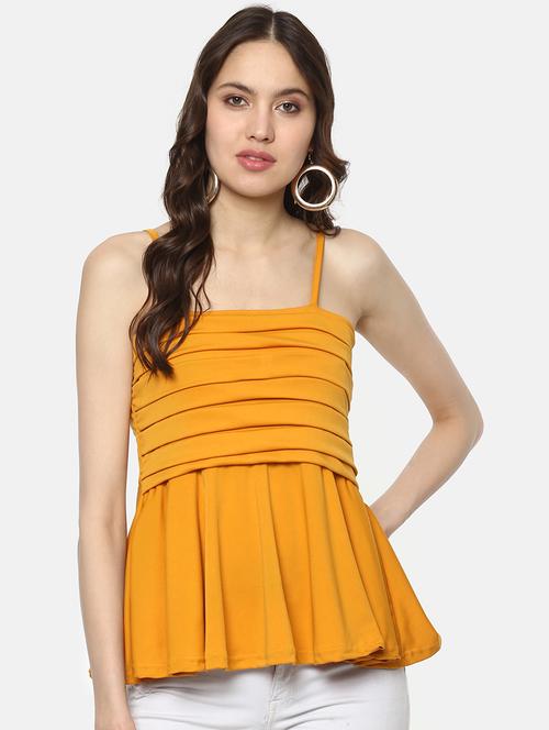 cami neck pleated top - 16256451 - Standard Image - 1