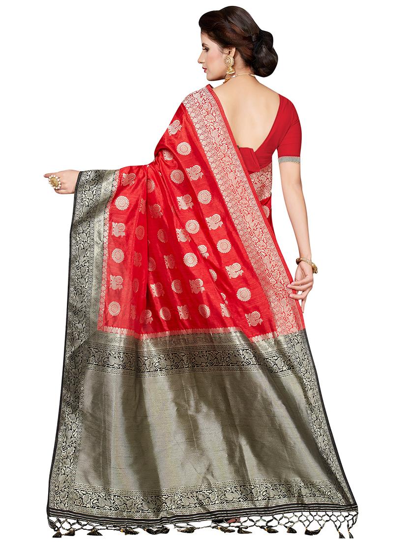 conversational zari motif woven saree with blouse - 16256592 - Zoom Image - 2