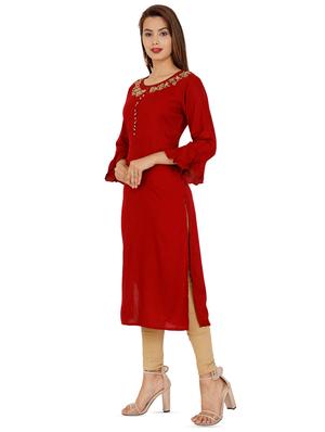 embellished straight kurta - 16256693 - Standard Image - 2