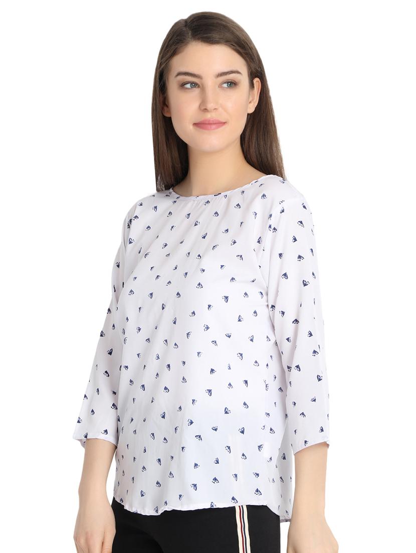 quirky prints round neck top - 16257125 - Zoom Image - 2