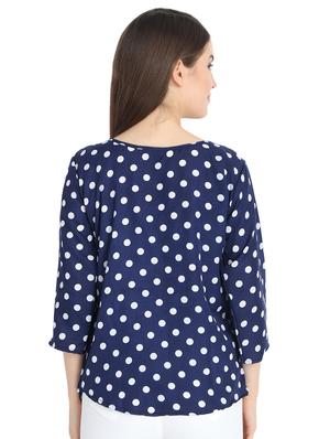 polka dots round neck top - 16257128 - Standard Image - 2