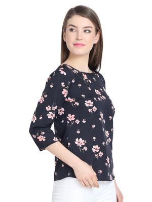 round neck floral top - 16257129 - Standard Image - 2