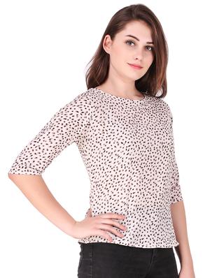round neck printed top - 16257132 - Standard Image - 2