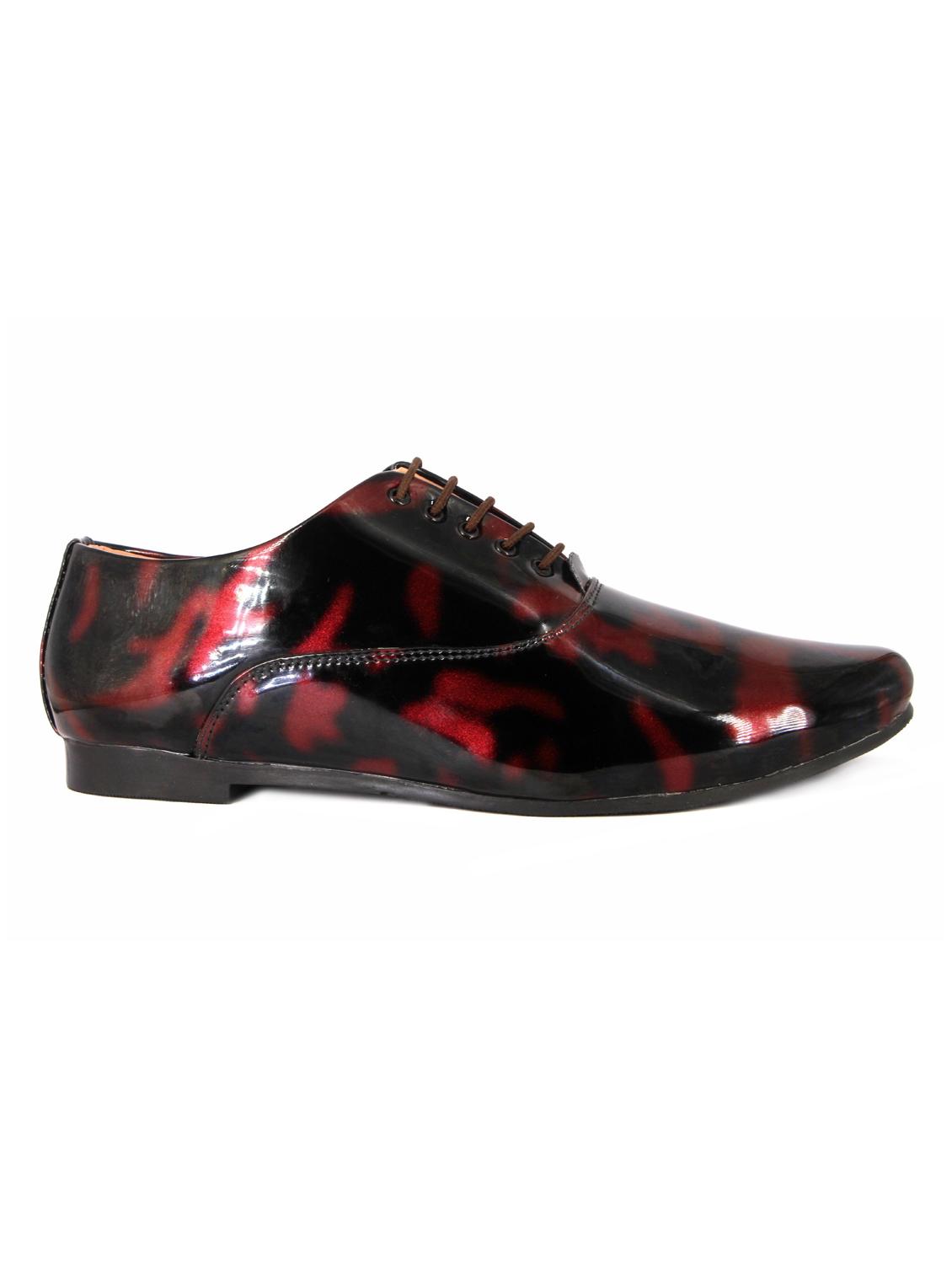 red patent leather lace-up oxfords - 16257469 - Zoom Image - 2