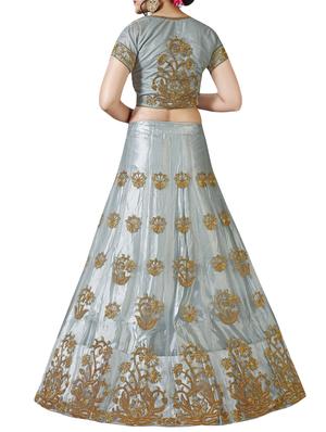 floral embroidered a-line lehenga - 16257501 - Standard Image - 2
