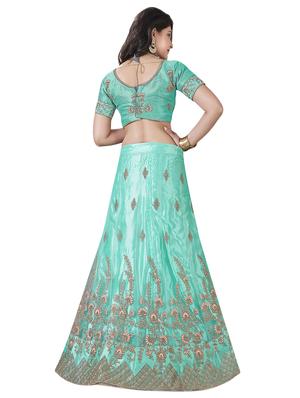 floral embroidered a-line lehenga - 16257529 - Standard Image - 2