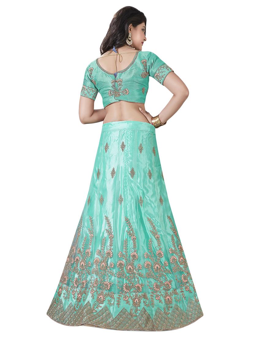 floral embroidered a-line lehenga - 16257529 - Zoom Image - 2