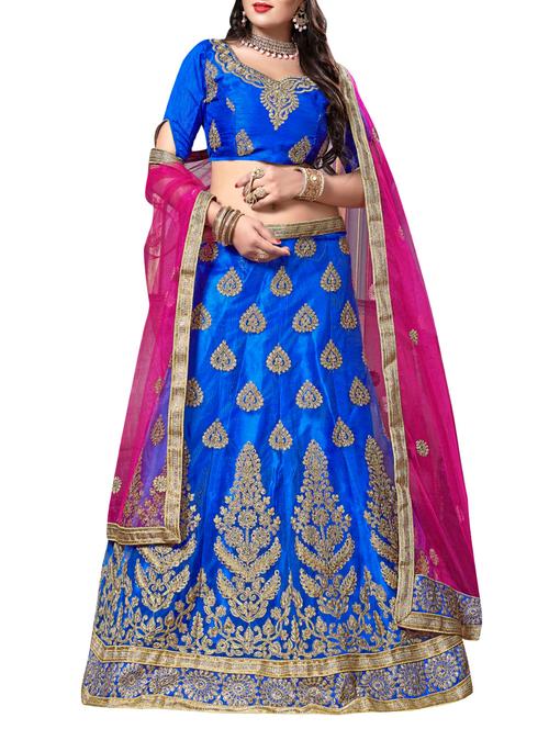 embroidered a-line lehenga - 16257551 - Standard Image - 1