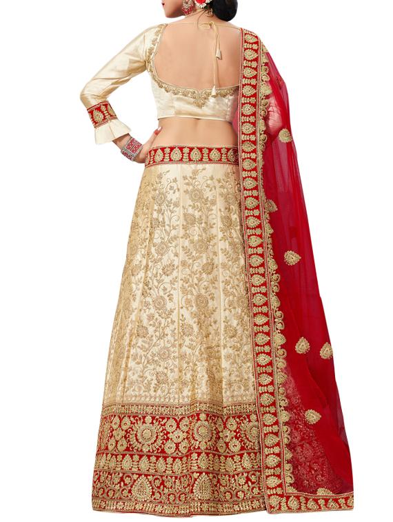 floral embroidered a-line lehenga - 16257564 - Zoom Image - 2
